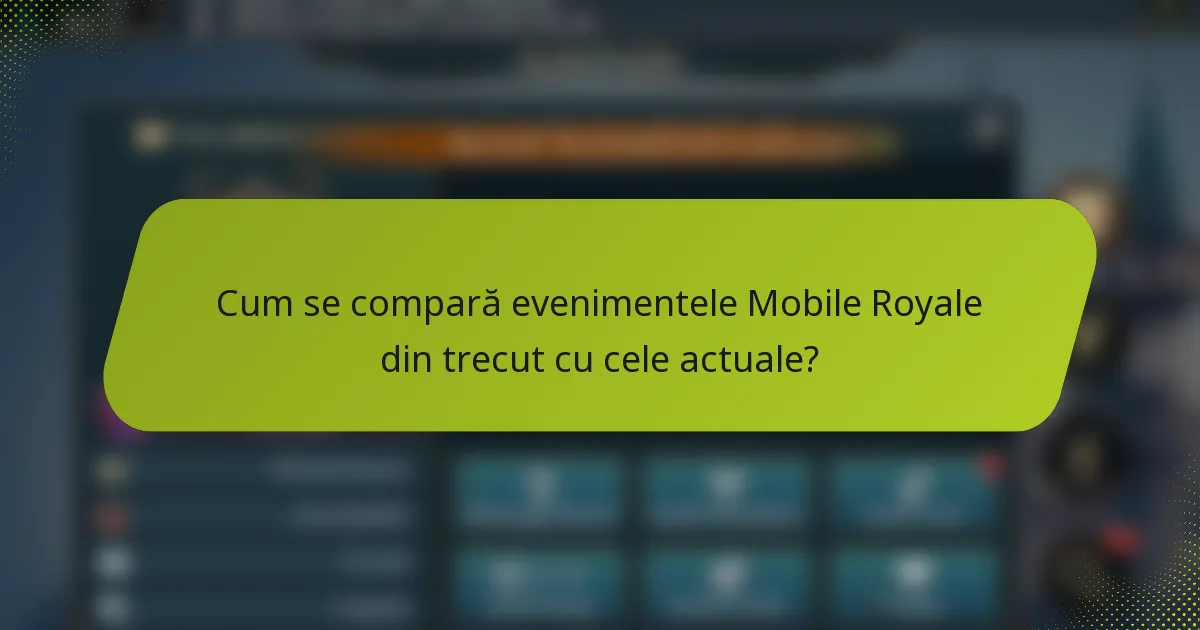 Cum se compară evenimentele Mobile Royale din trecut cu cele actuale?